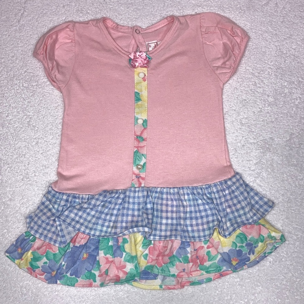 Vintage Buster Brown gingham floral summer dress 3t